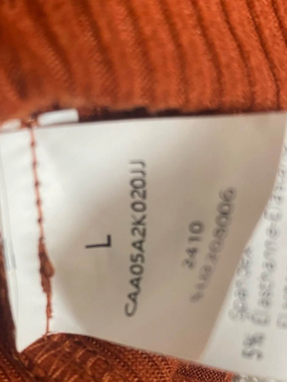 Cupshe Rust Orange Ribbed Long Sleeve Tiered Babydoll Mini Dress NWT - Picture 5 of 5